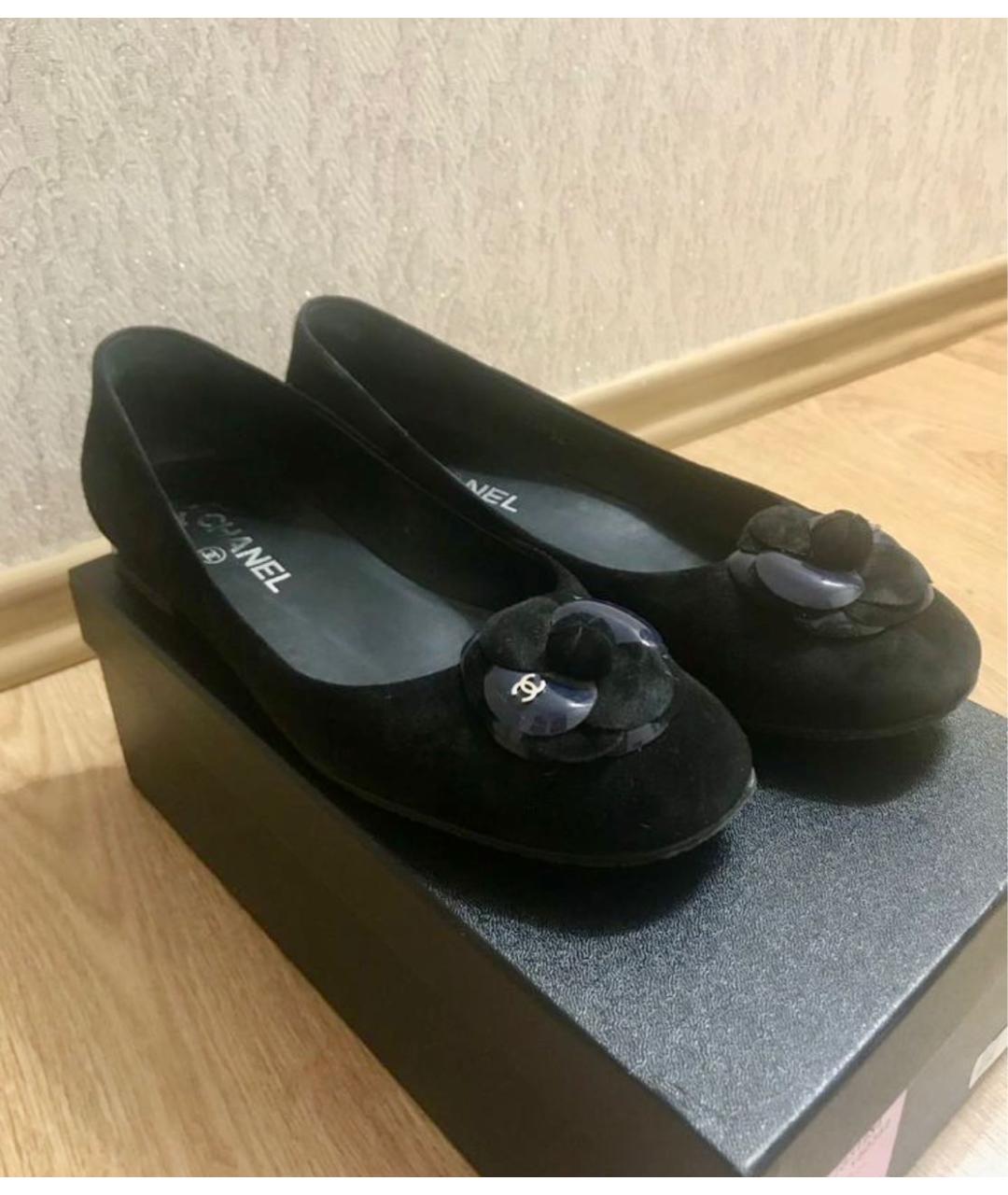 CHANEL Черные замшевые балетки, фото 9