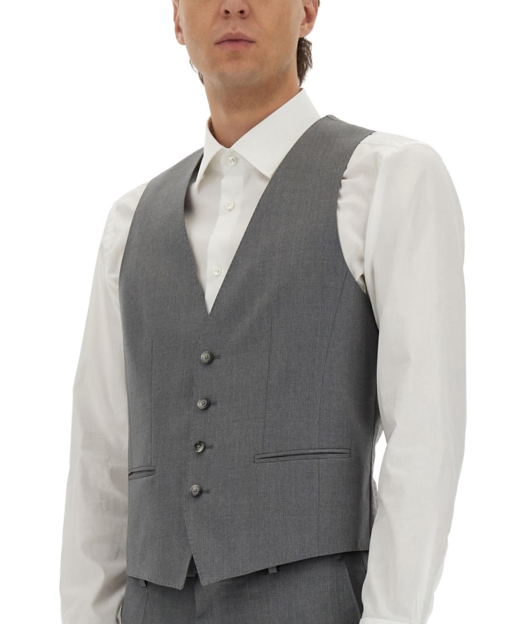 HUGO BOSS Серый шерстяной жилет, фото 4