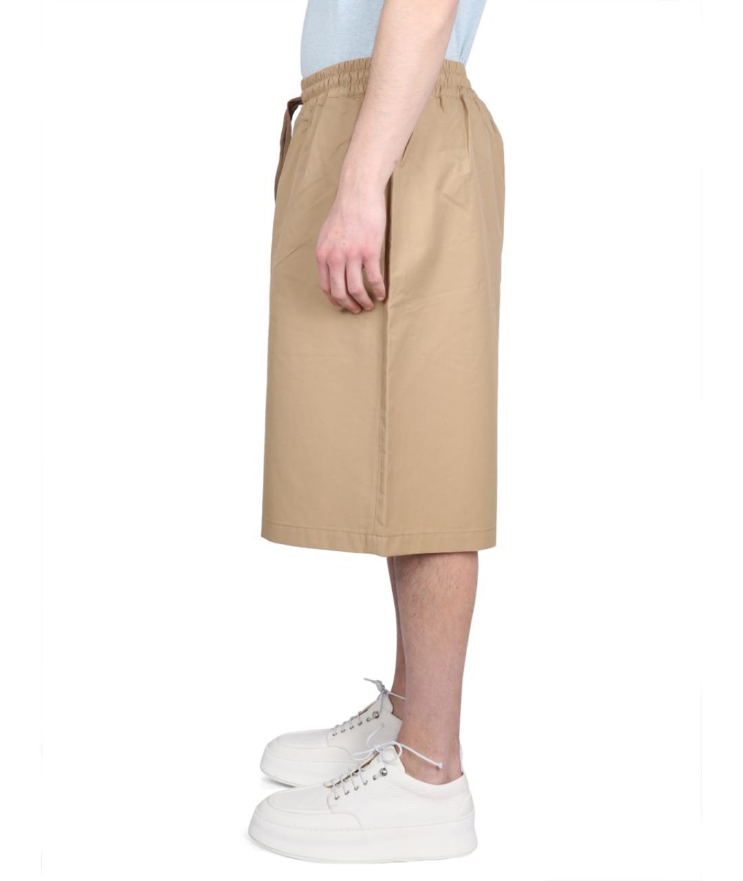MAISON KITSUNE Бежевые хлопковые шорты, фото 3
