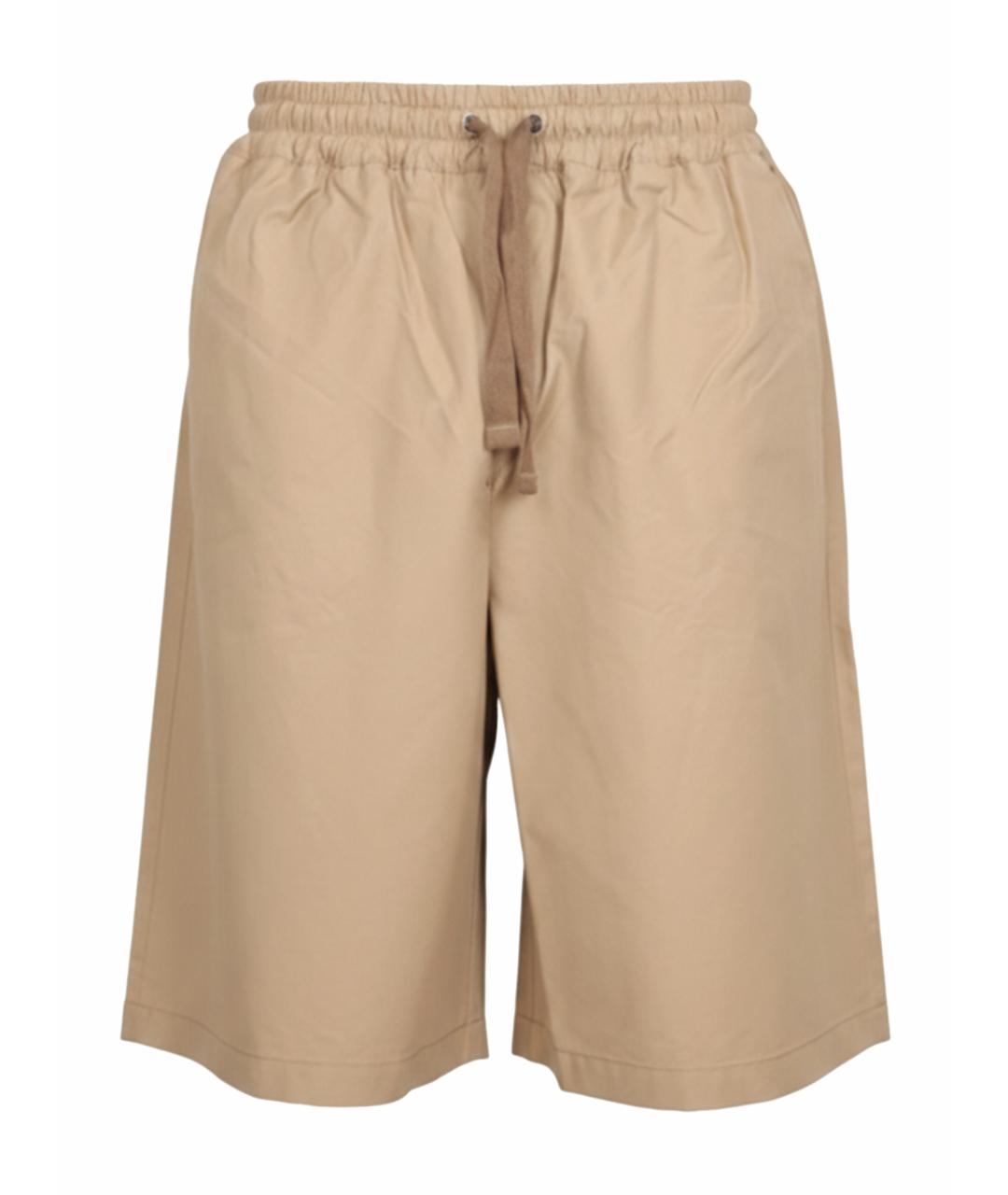 MAISON KITSUNE Бежевые хлопковые шорты, фото 1