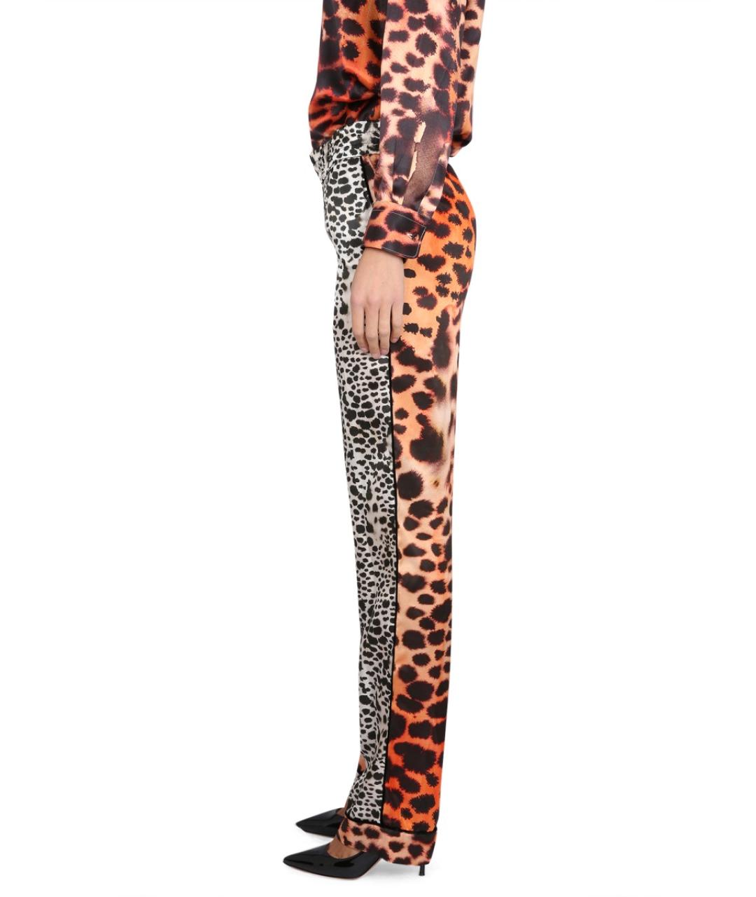 ROBERTO CAVALLI Мульти шелковые прямые брюки, фото 4