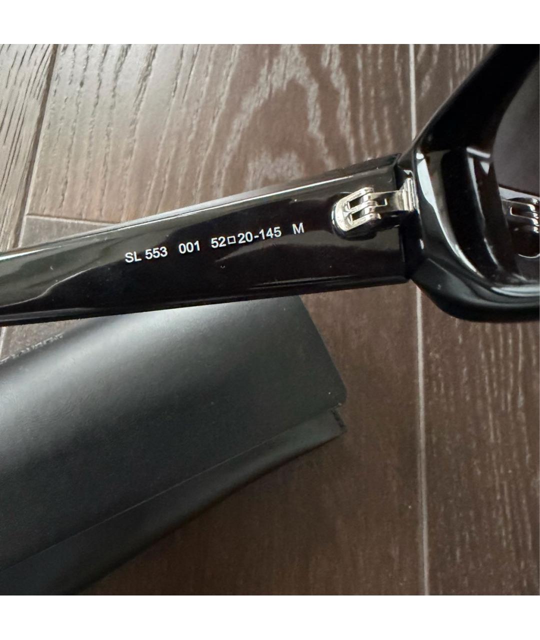 SAINT LAURENT Черные пластиковые солнцезащитные очки, фото 3