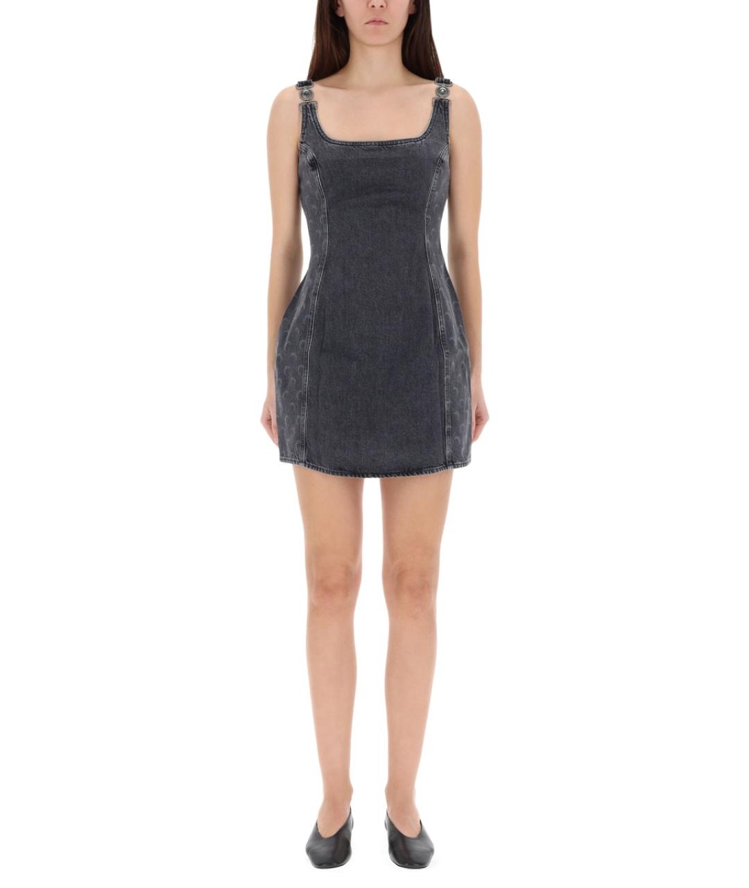 MARINE SERRE Серое хлопковое повседневное платье, фото 4