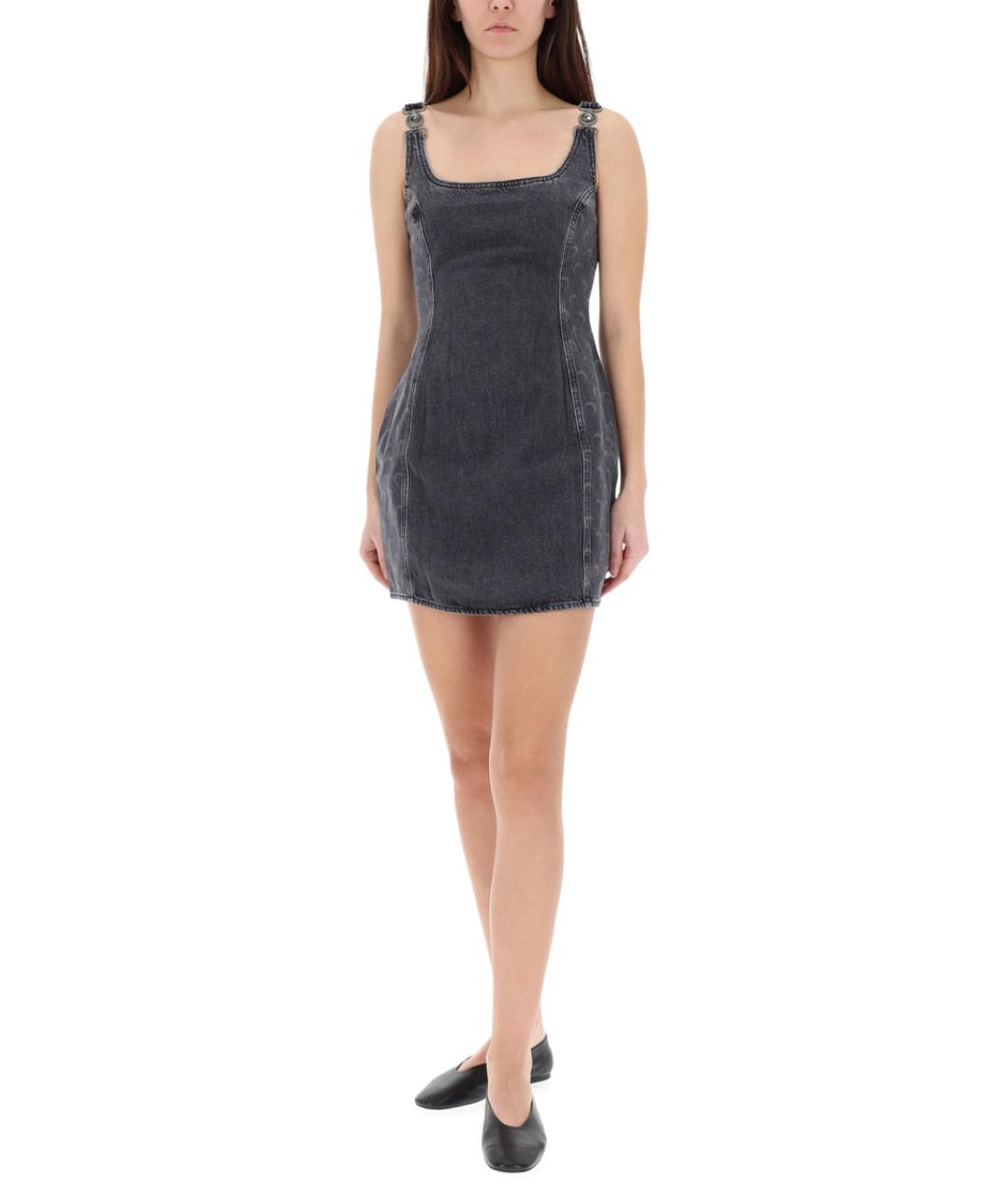 MARINE SERRE Серое хлопковое повседневное платье, фото 2