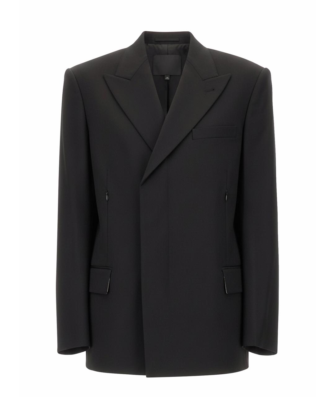 HELMUT LANG Черный шерстяной жакет/пиджак, фото 1
