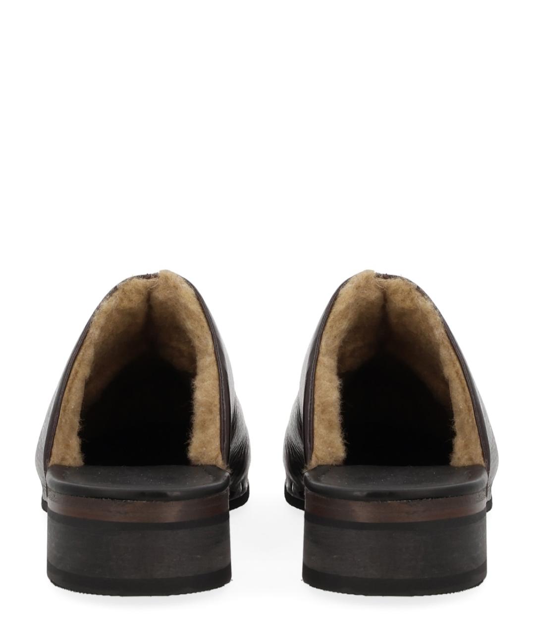 OUR LEGACY Черные кожаные сабо, фото 4