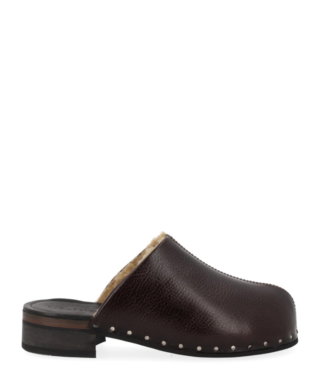 OUR LEGACY Черные кожаные сабо, фото 1