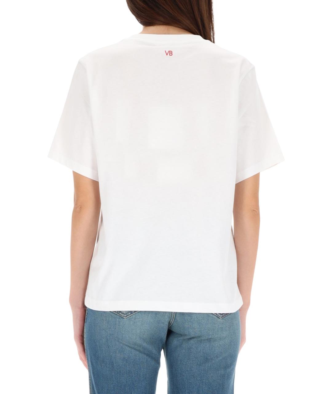 VICTORIA BECKHAM Белая хлопковая футболка, фото 4