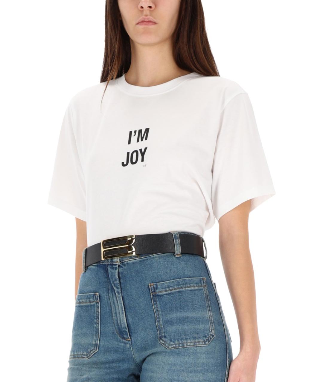 VICTORIA BECKHAM Белая хлопковая футболка, фото 5