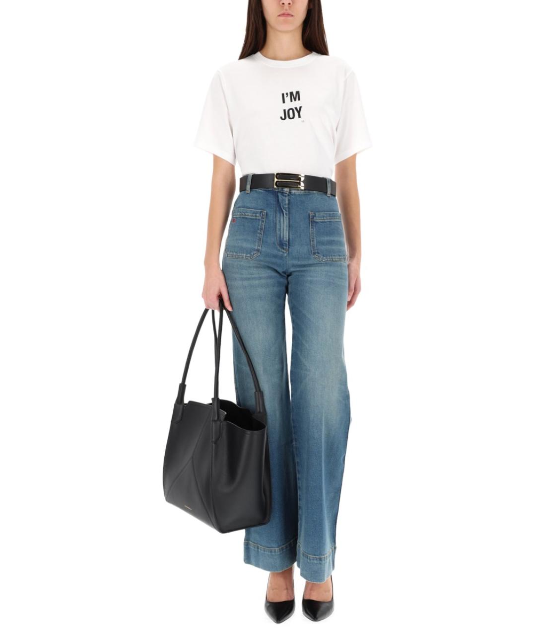 VICTORIA BECKHAM Белая хлопковая футболка, фото 3