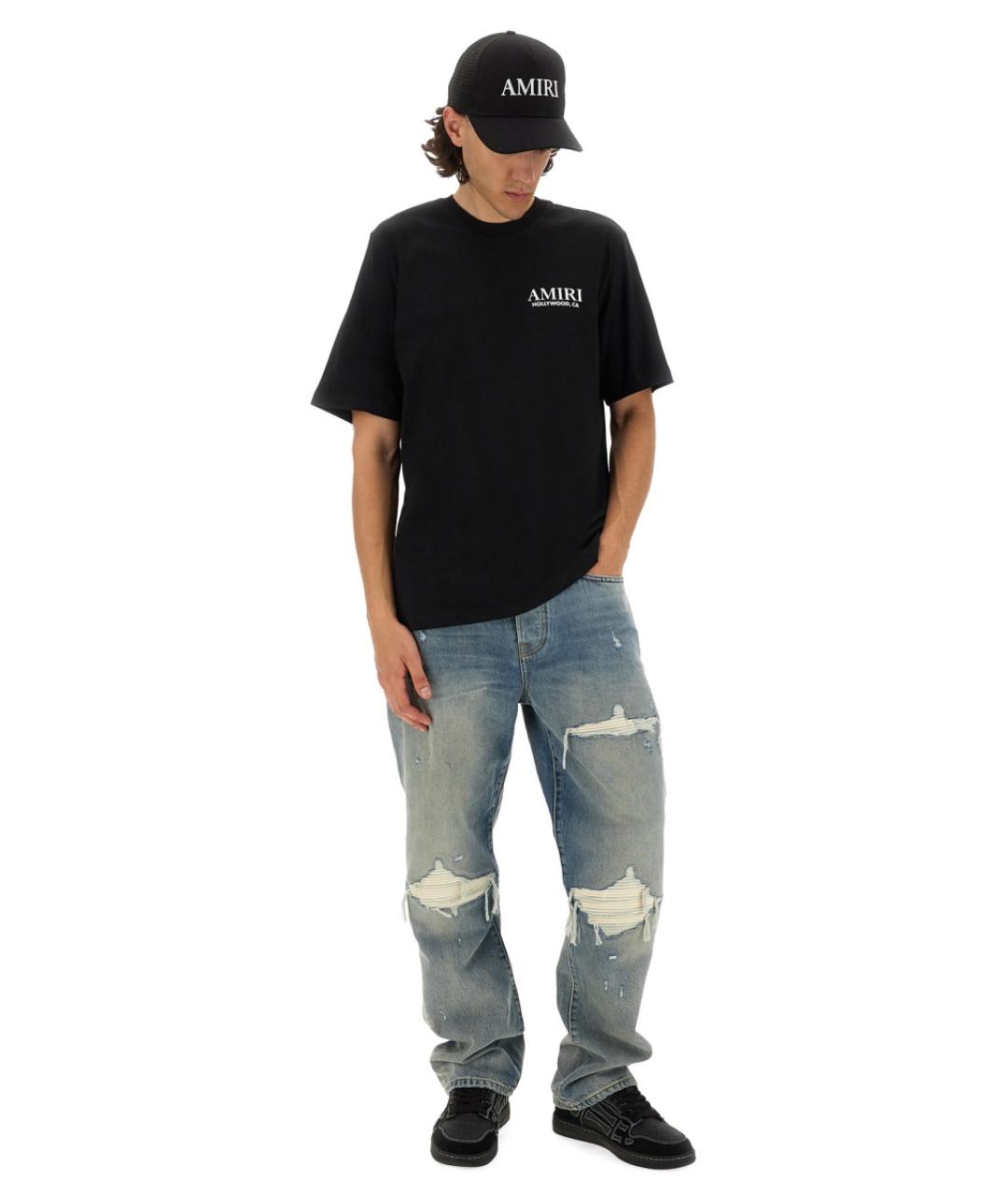 AMIRI Черная хлопковая футболка, фото 2