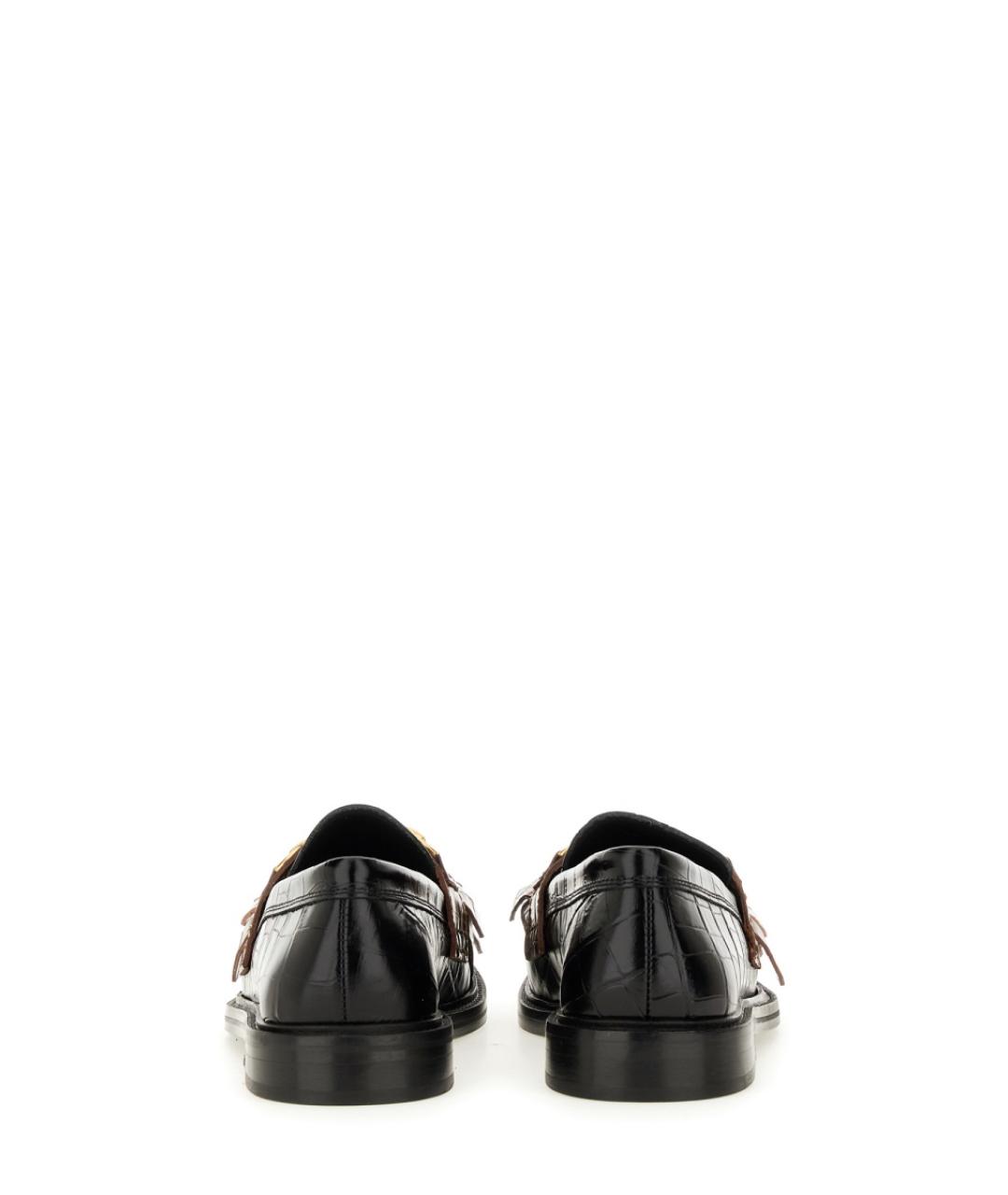 MOSCHINO Черные кожаные лоферы, фото 3