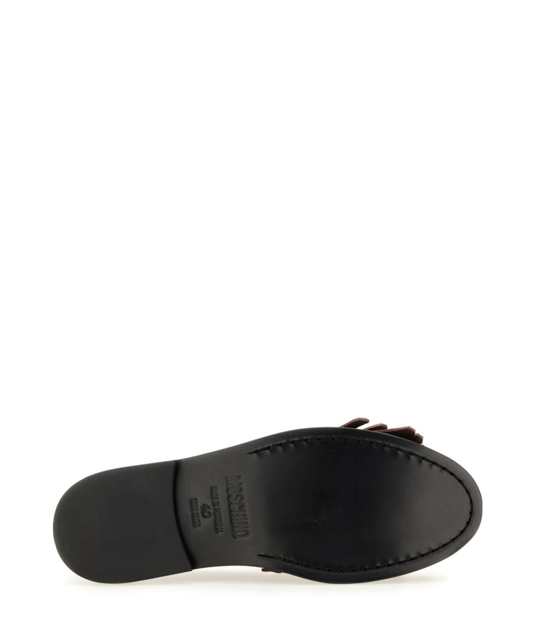 MOSCHINO Черные кожаные лоферы, фото 5