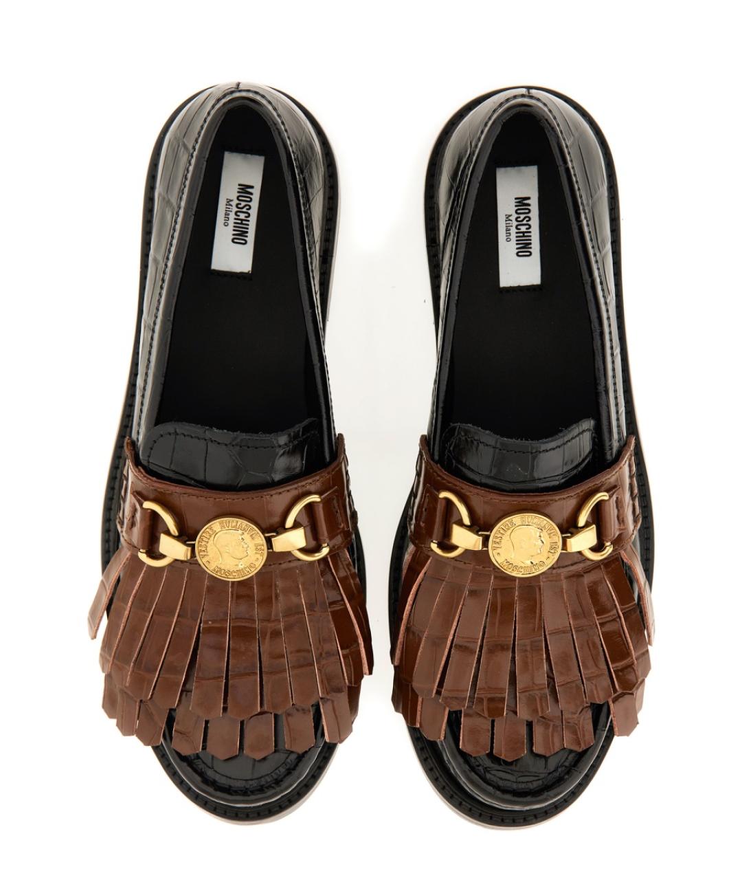 MOSCHINO Черные кожаные лоферы, фото 6