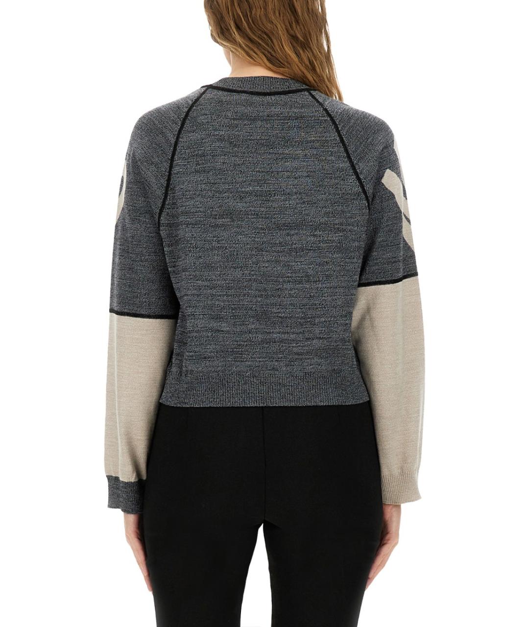 MOSCHINO JEANS Серый шерстяной джемпер / свитер, фото 3