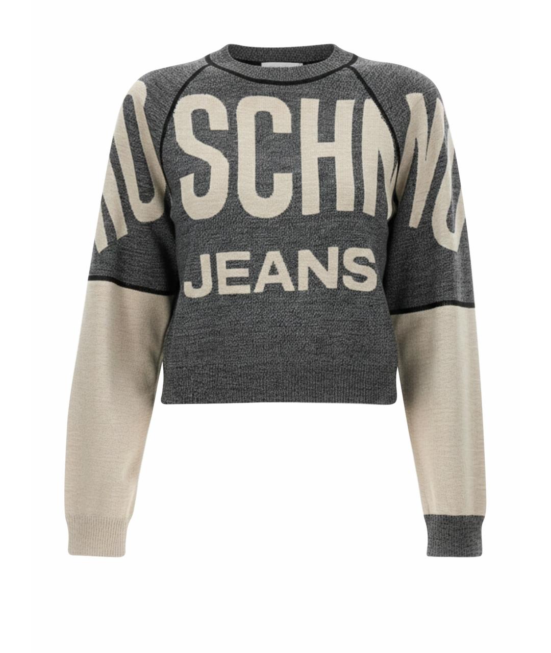 MOSCHINO JEANS Серый шерстяной джемпер / свитер, фото 1