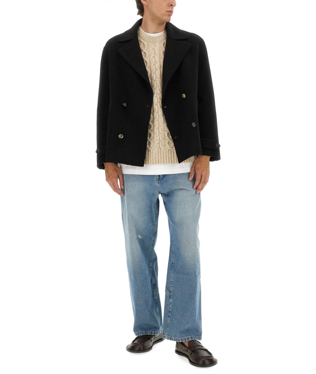 MOSCHINO Черное шерстяное пальто, фото 3