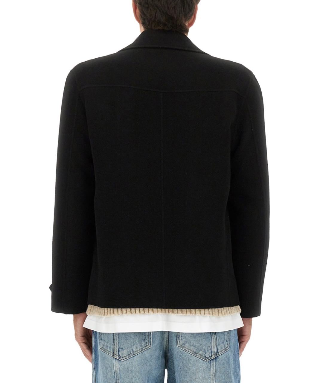 MOSCHINO Черное шерстяное пальто, фото 4