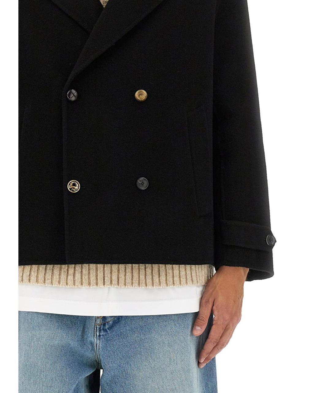 MOSCHINO Черное шерстяное пальто, фото 5