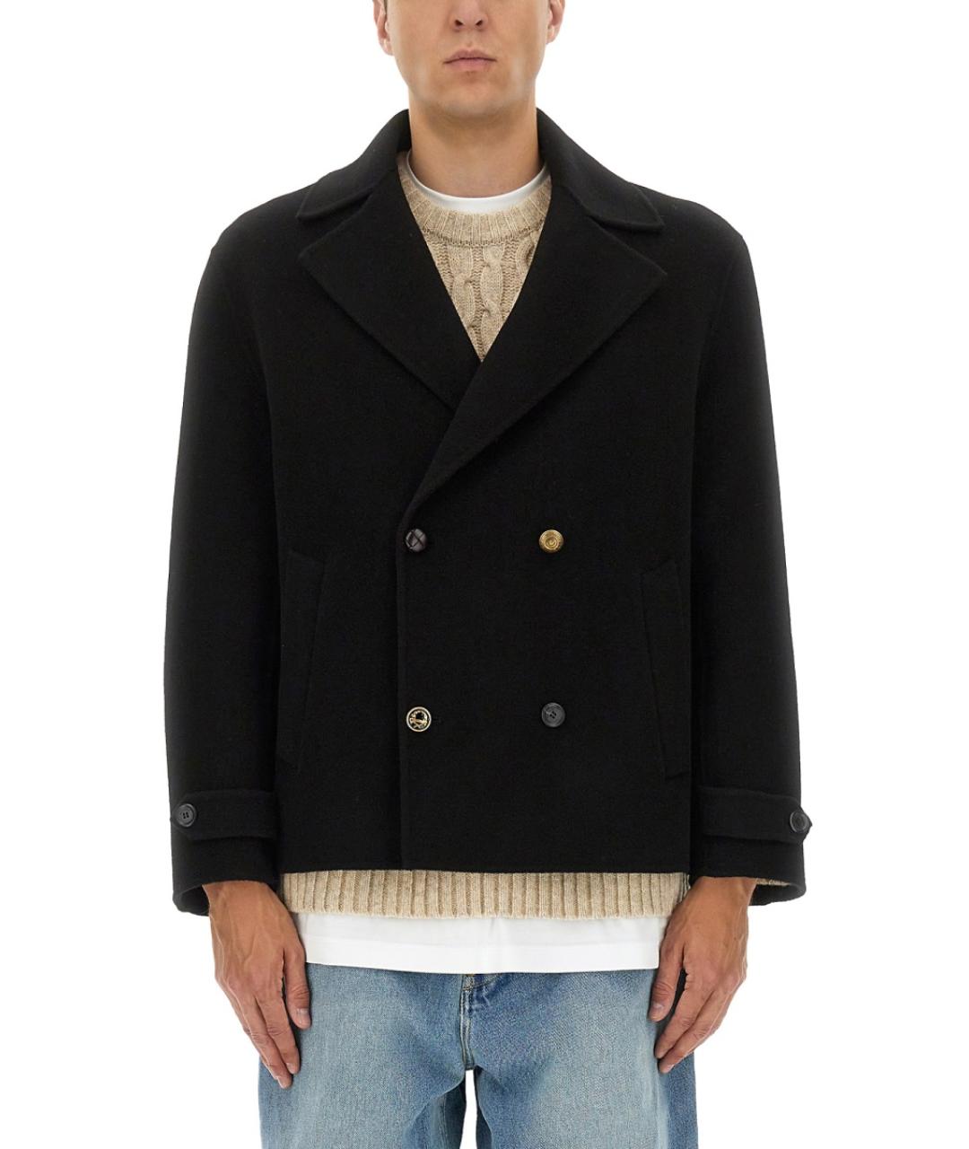 MOSCHINO Черное шерстяное пальто, фото 2