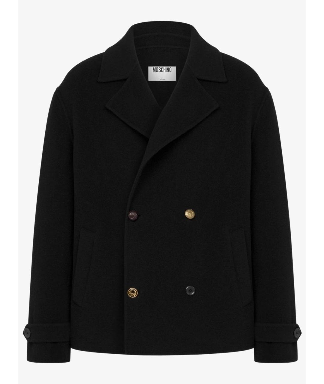MOSCHINO Черное шерстяное пальто, фото 6