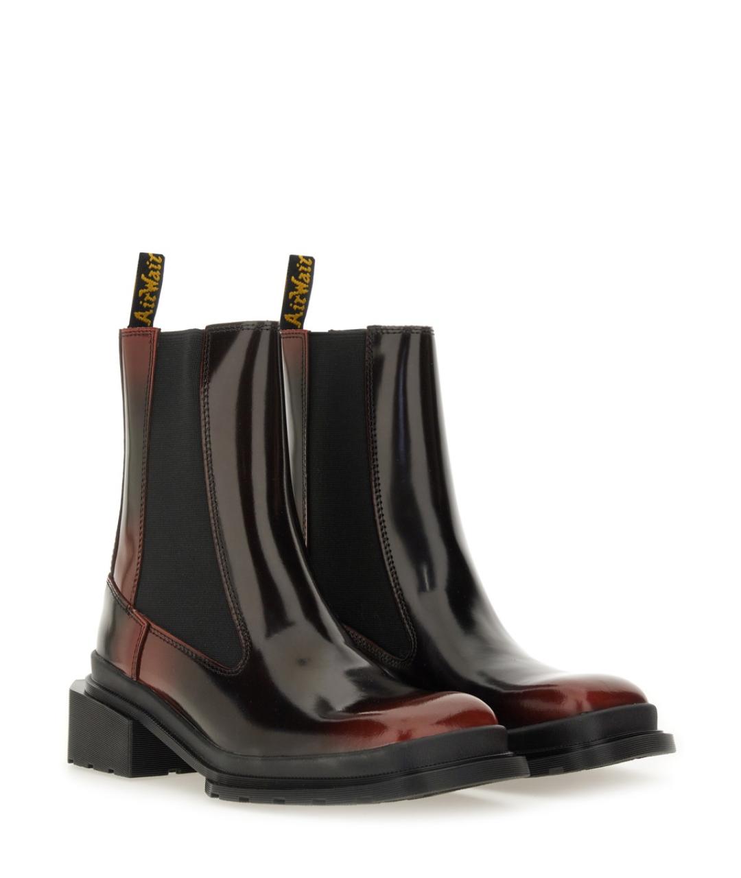 DR. MARTENS Бордовые ботинки из лакированной кожи, фото 2