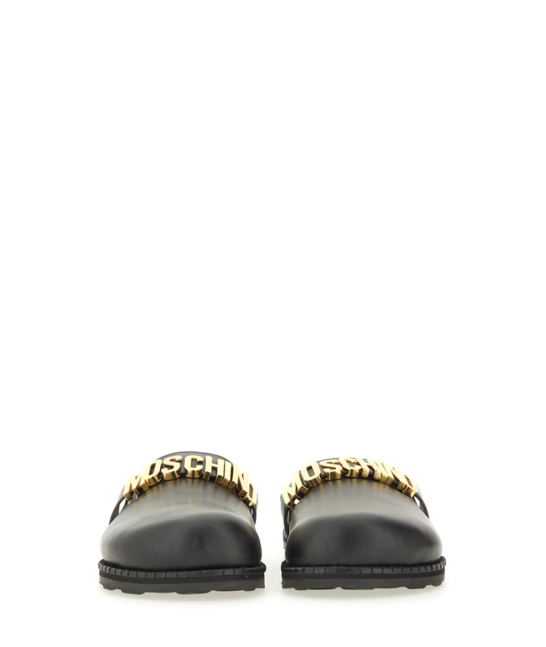 MOSCHINO Черные кожаные мюли, фото 4