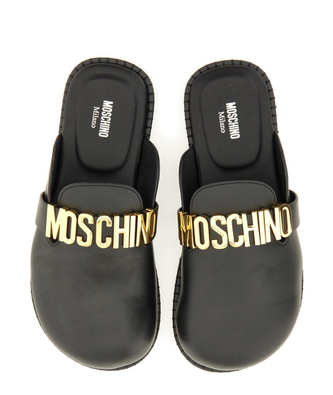 MOSCHINO Черные кожаные мюли, фото 6