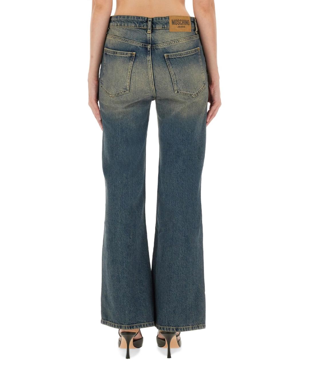 MOSCHINO JEANS Синие хлопковые прямые джинсы, фото 3