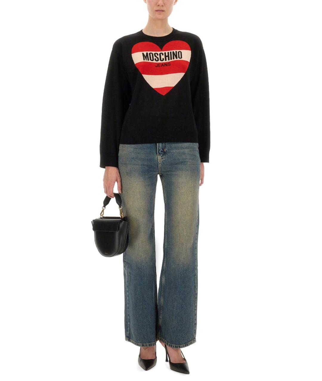 MOSCHINO JEANS Синие хлопковые прямые джинсы, фото 2