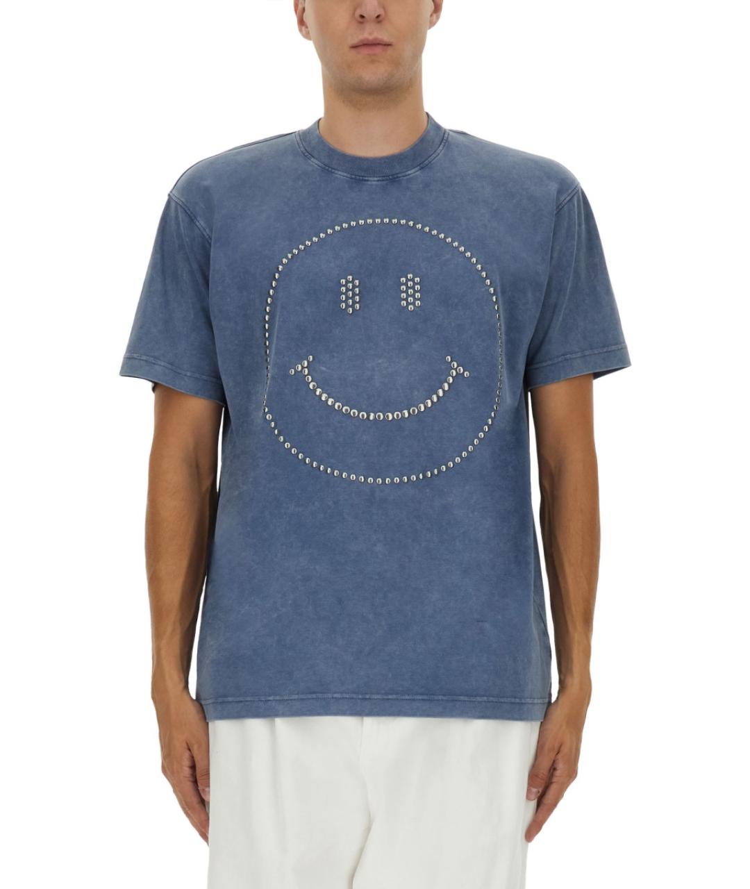MOSCHINO Синяя хлопковая футболка, фото 5