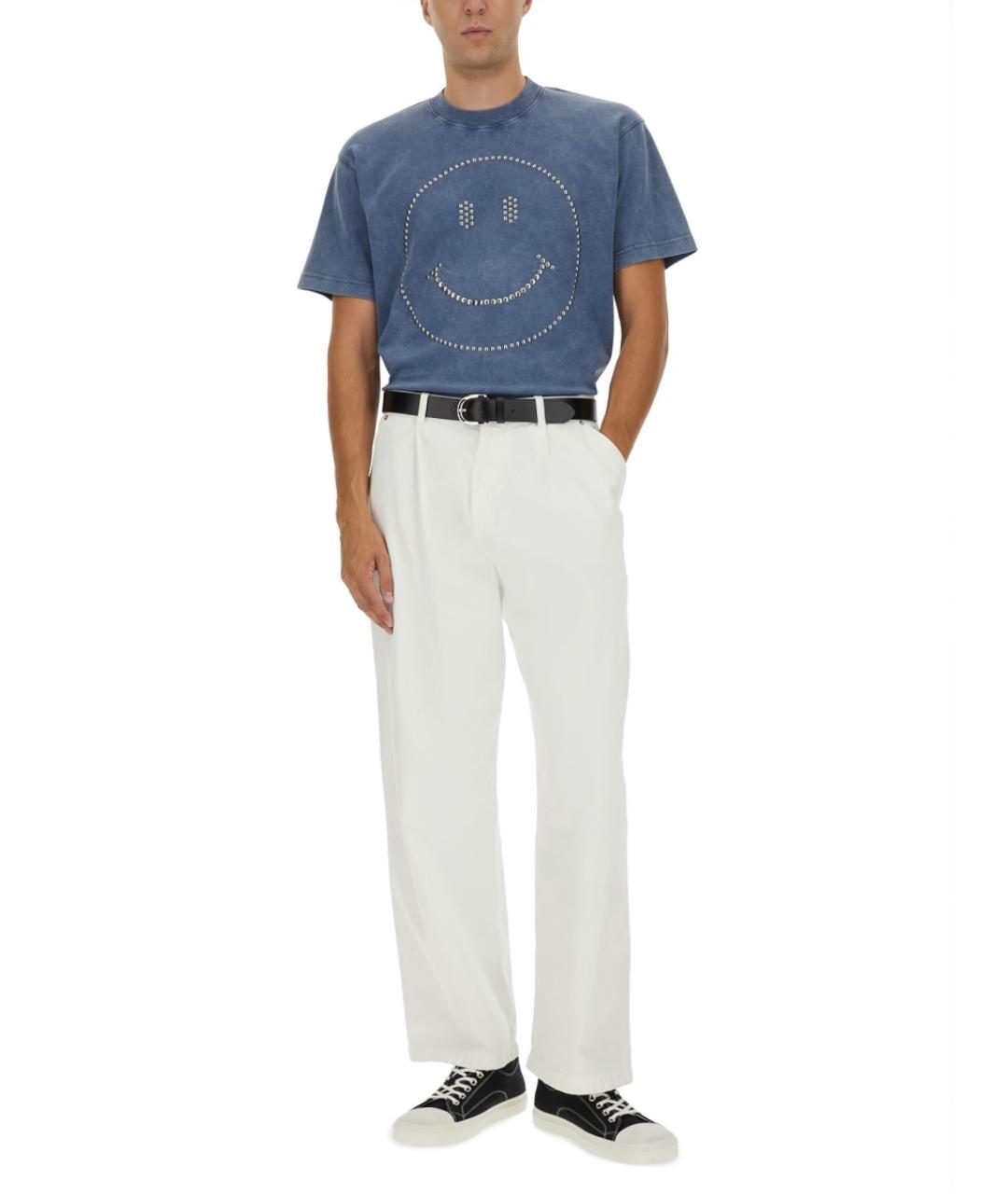 MOSCHINO Синяя хлопковая футболка, фото 2