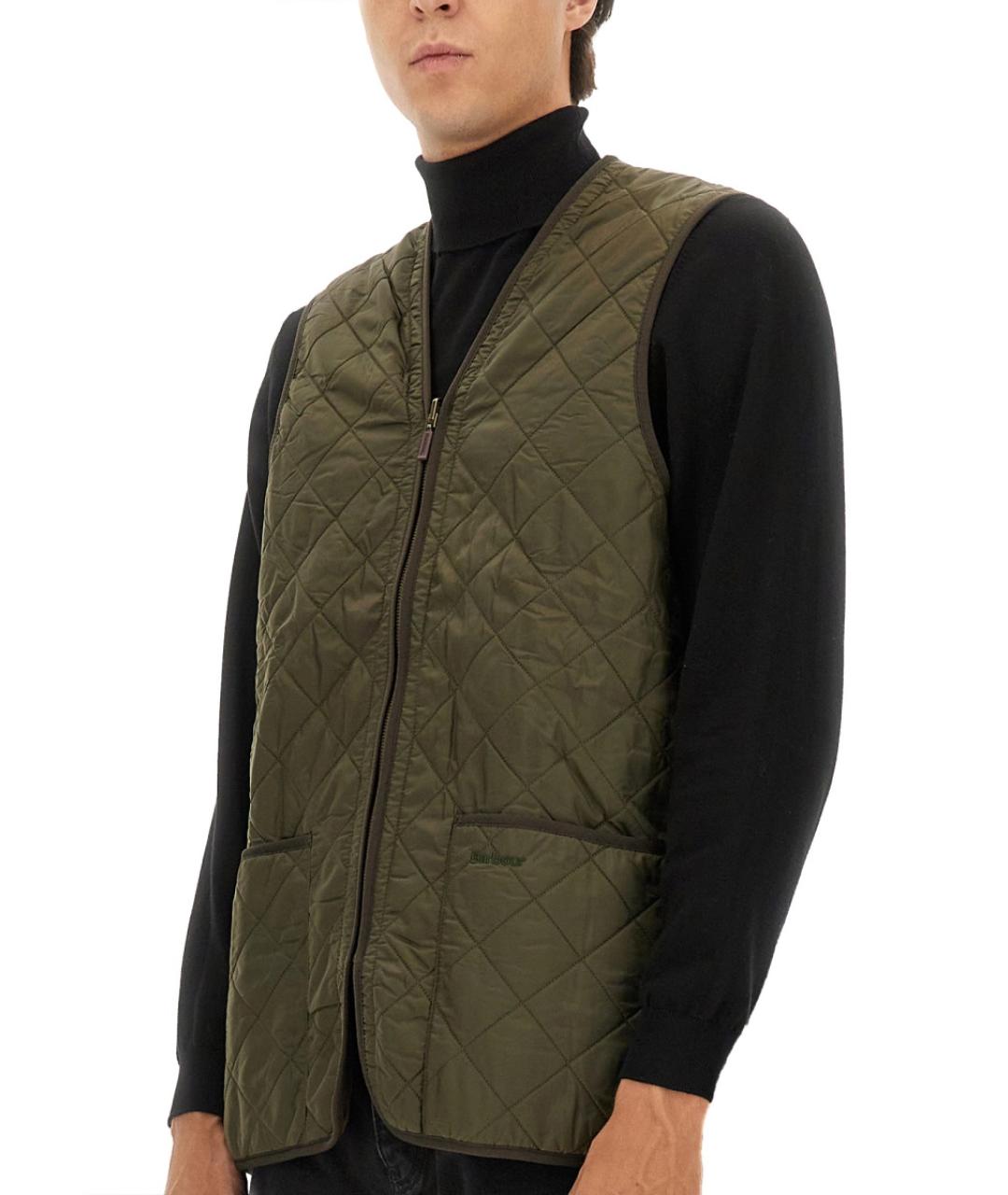 BARBOUR Зеленый полиамидовый жилет, фото 4