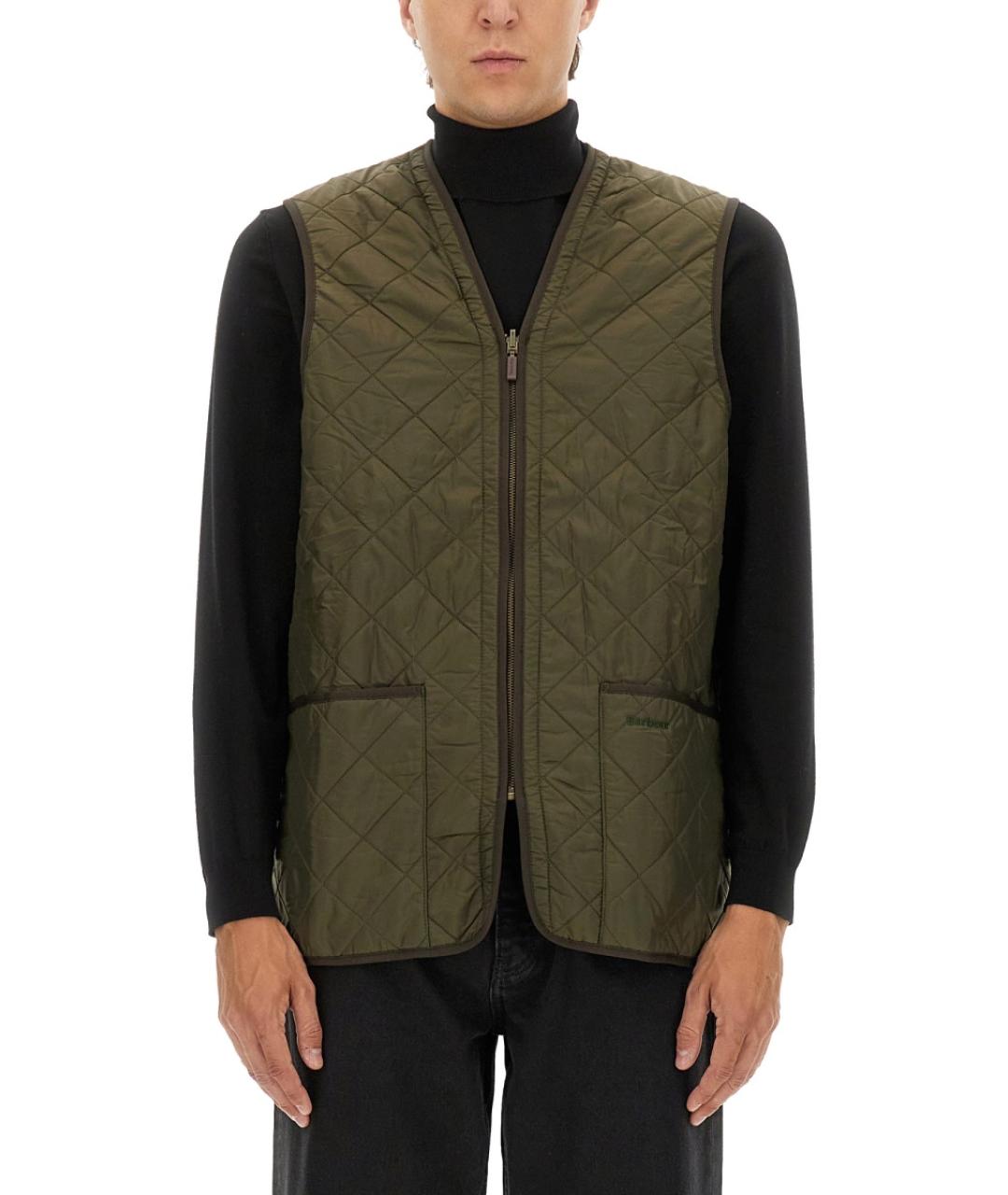 BARBOUR Зеленый полиамидовый жилет, фото 5