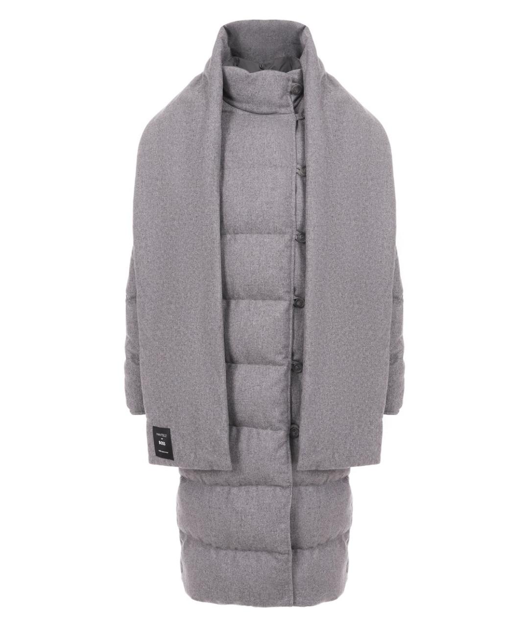 HUGO BOSS Серый шерстяной пуховик, фото 1