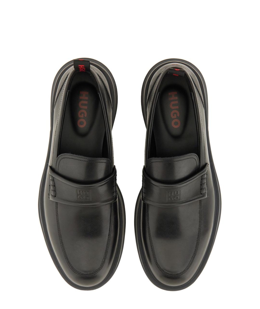 HUGO Черные кожаные лоферы, фото 6