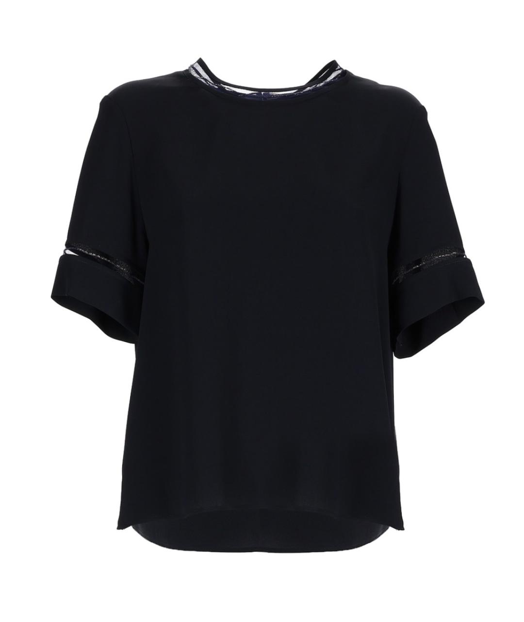 FABIANA FILIPPI Темно-синяя ацетатная футболка, фото 1