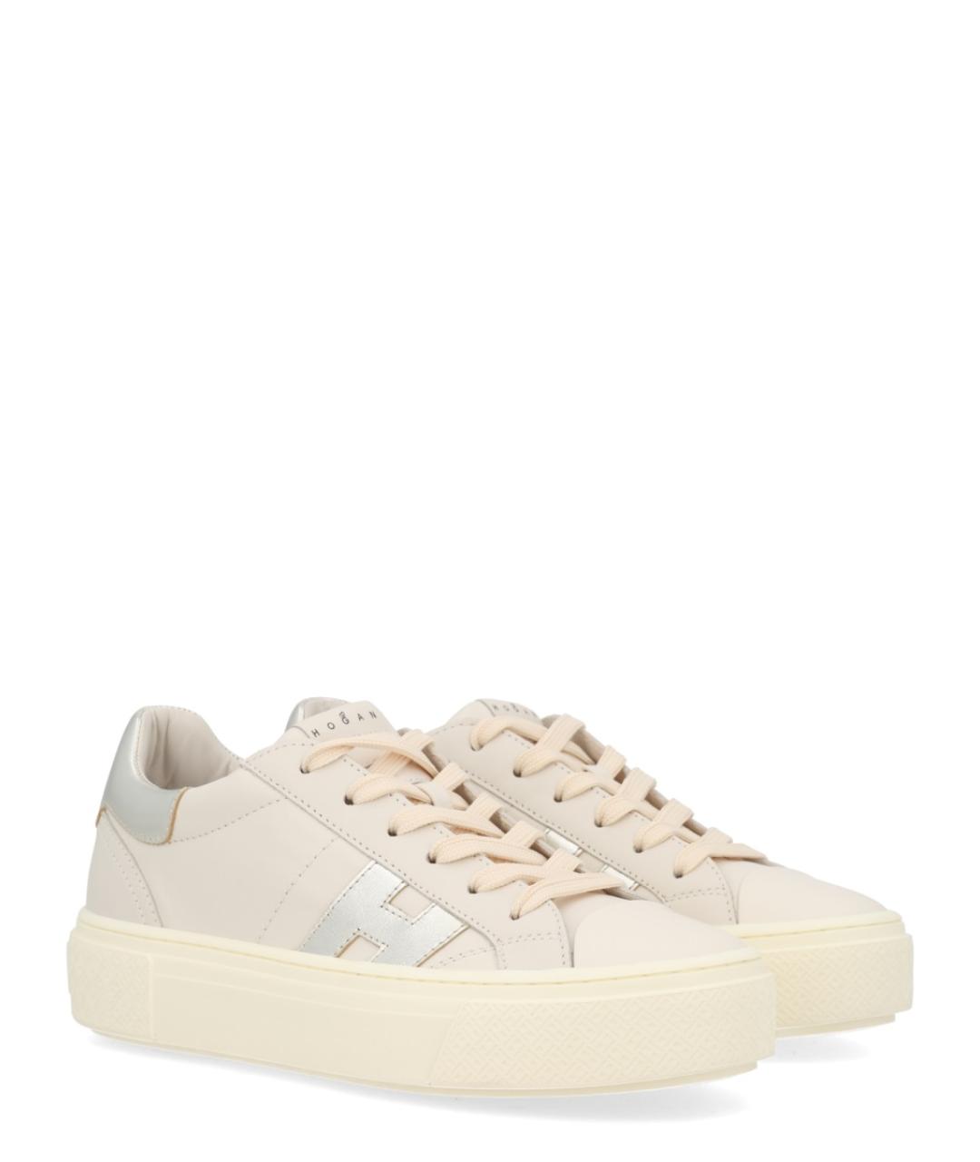 HOGAN Белые кожаные кроссовки, фото 2