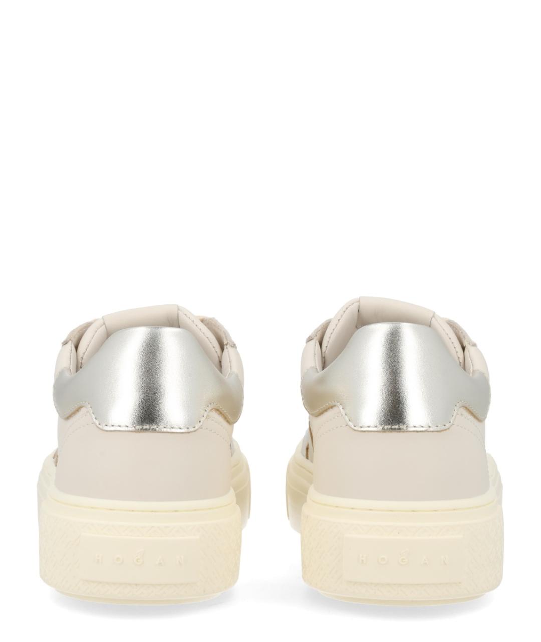 HOGAN Белые кожаные кроссовки, фото 4