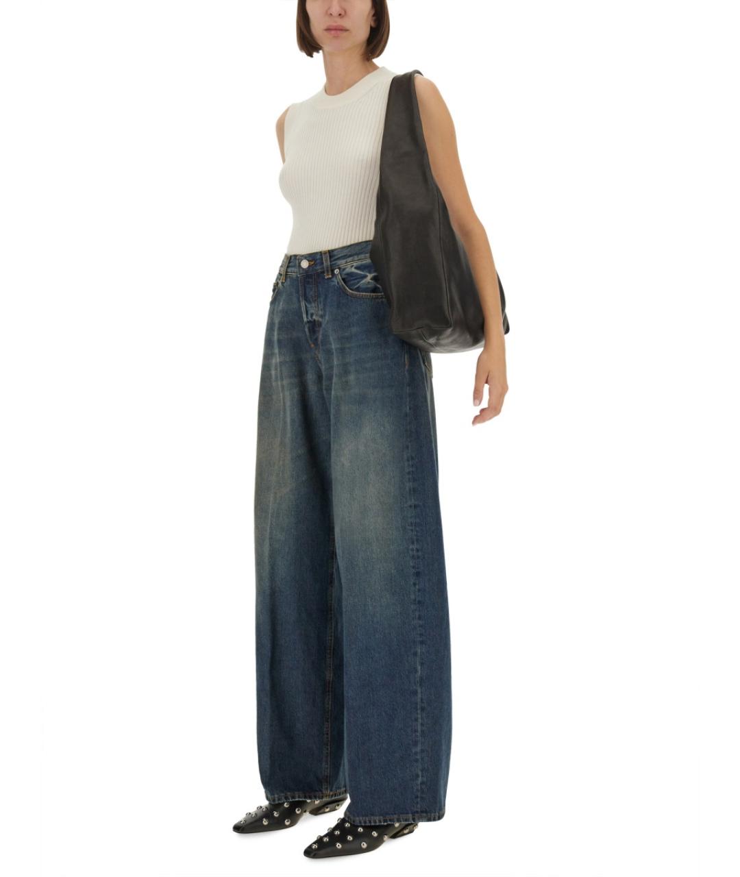 HAIKURE Синие хлопковые прямые джинсы, фото 2