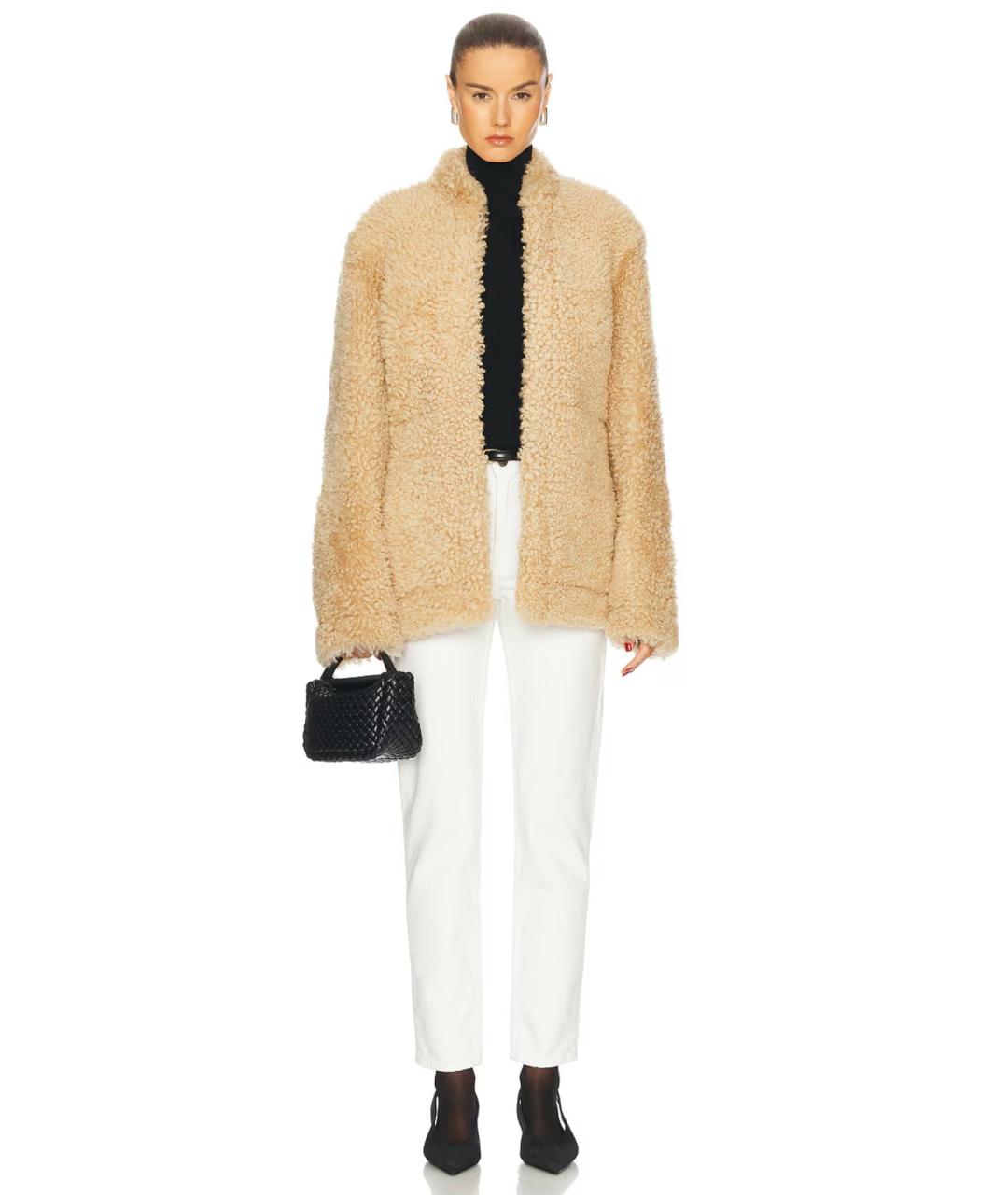 TOTEME Бежевая меховая дубленка, фото 5