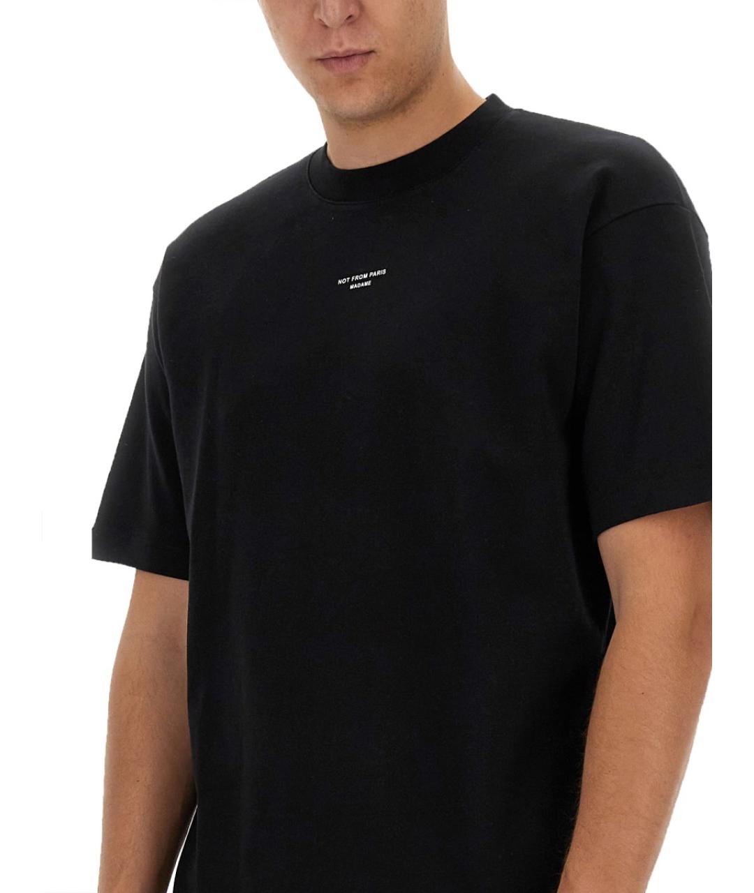 Drole de Monsieur Черная хлопковая футболка, фото 4