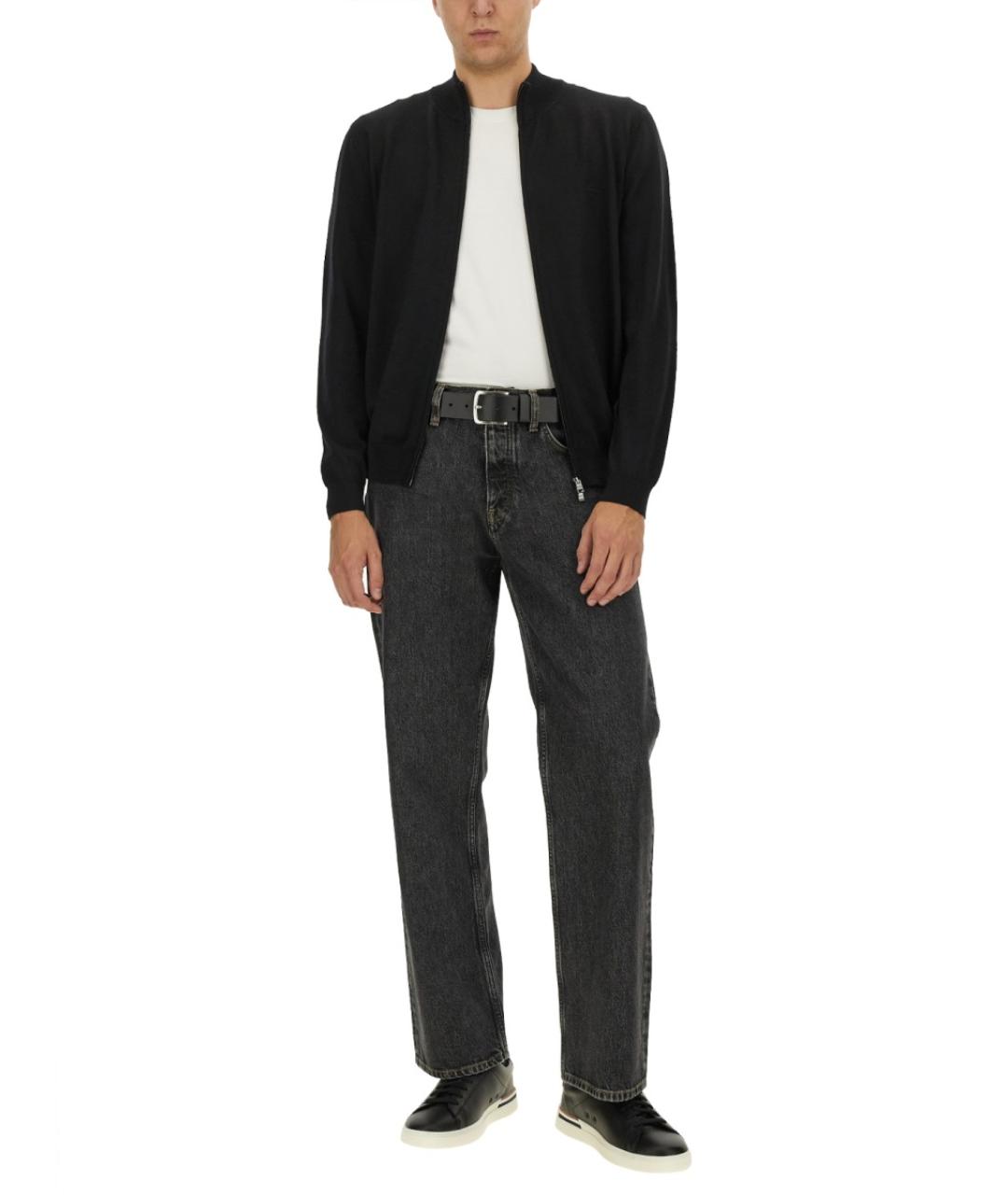 HUGO BOSS Черный шерстяной кардиган, фото 2