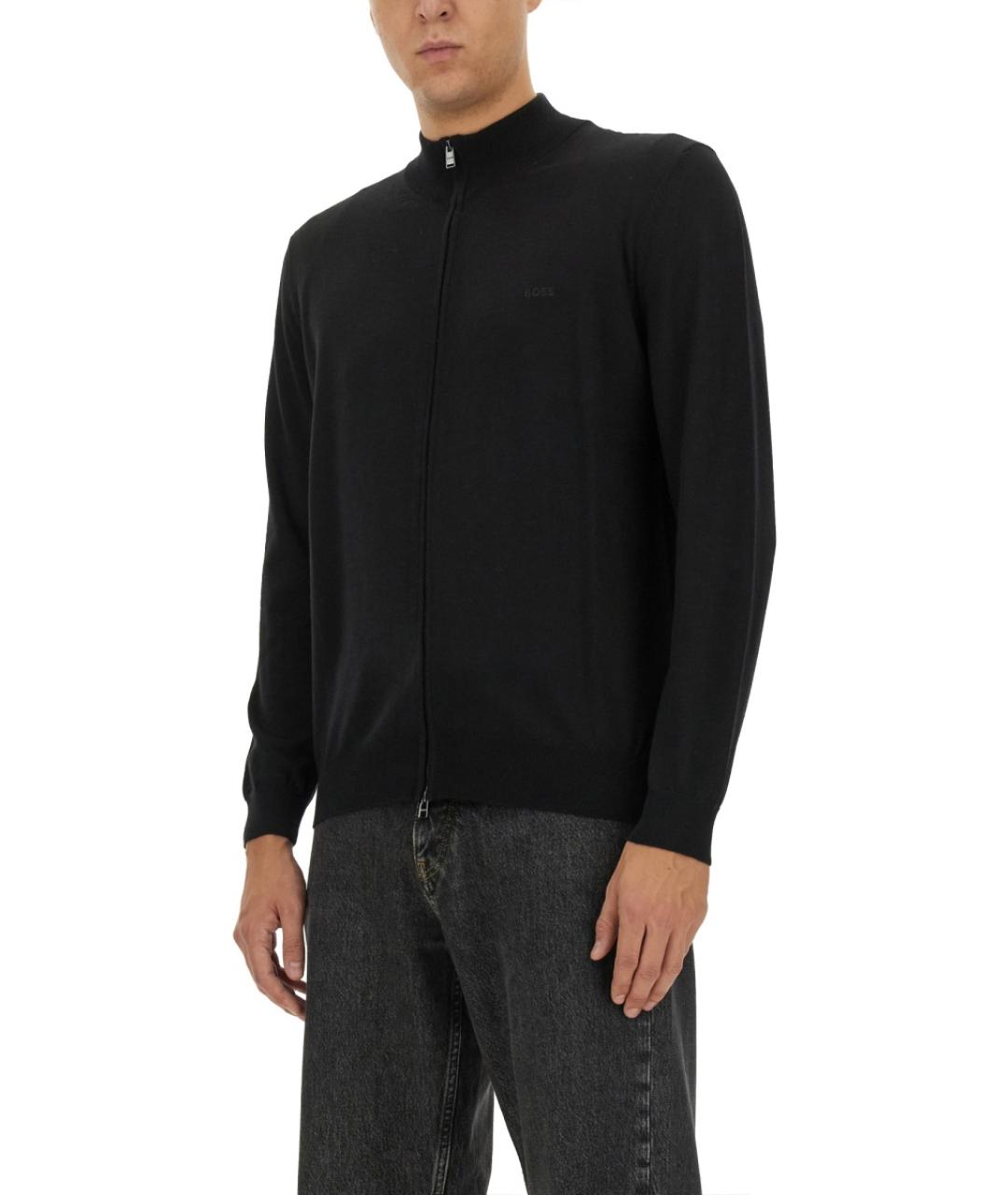 HUGO BOSS Черный шерстяной кардиган, фото 4