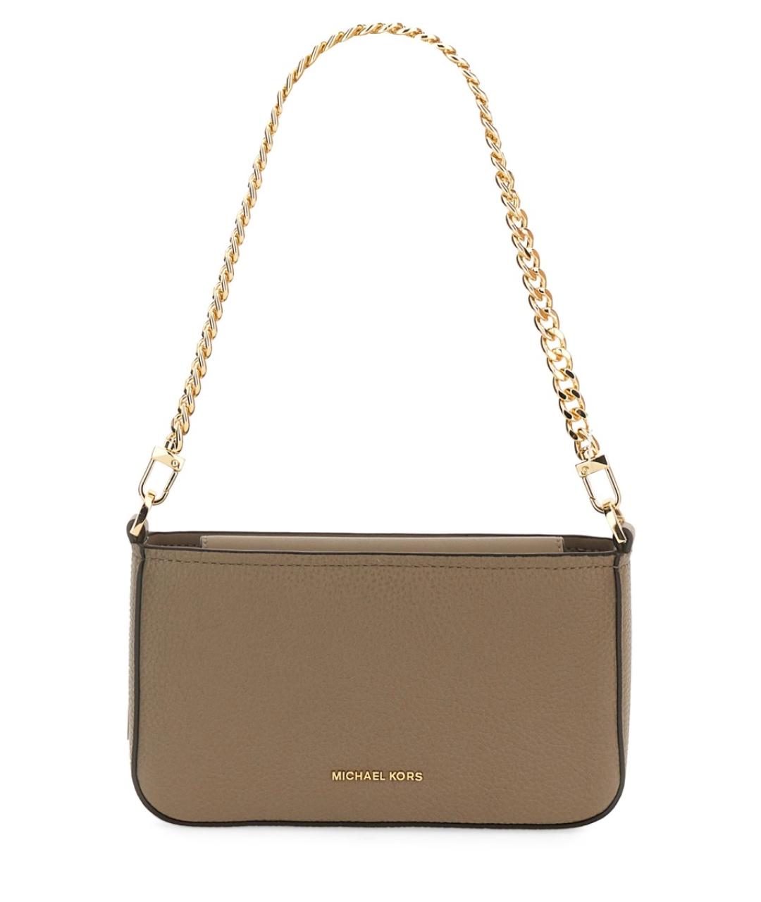 MICHAEL KORS Бежевая кожаная сумка через плечо, фото 1