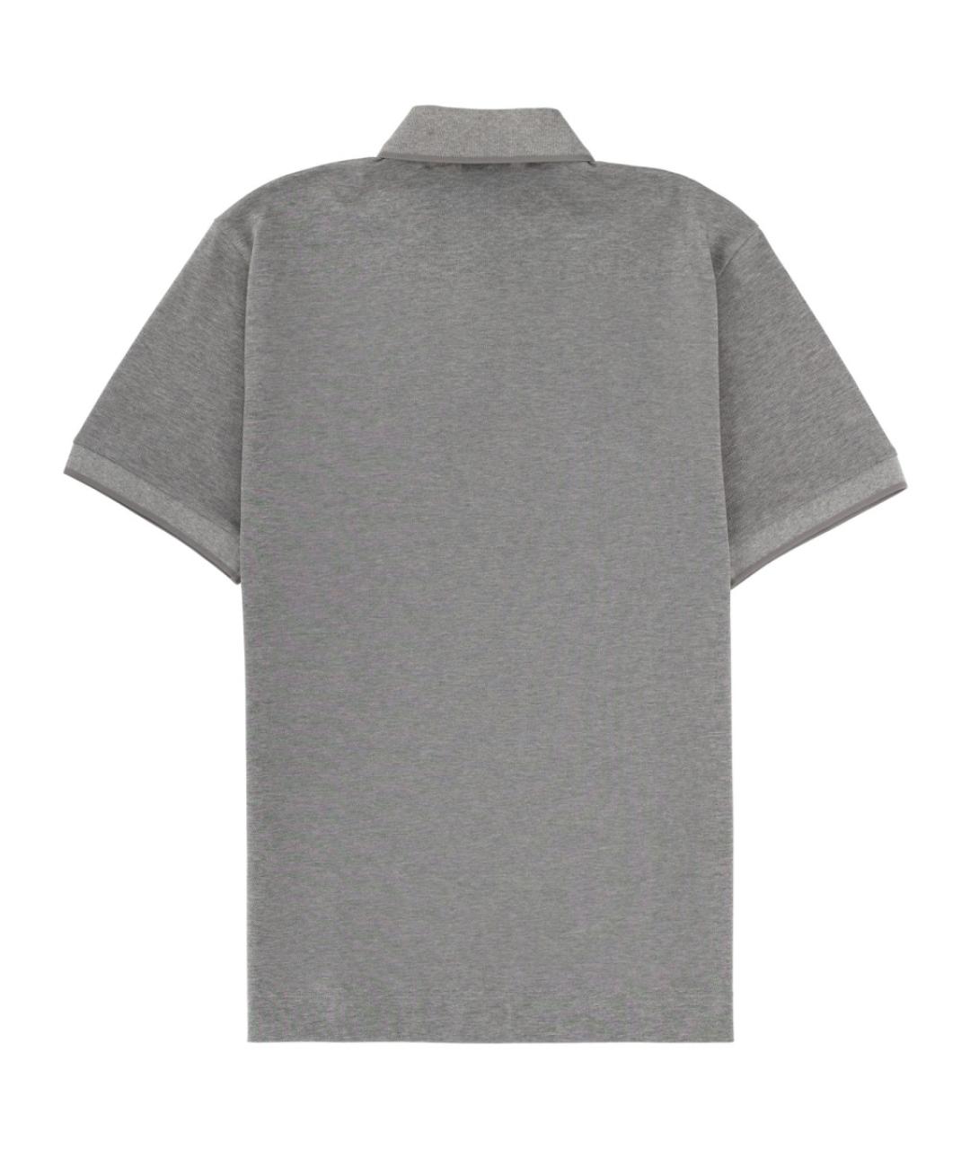 HUGO BOSS Серебряное хлопковое поло с коротким рукавом, фото 2