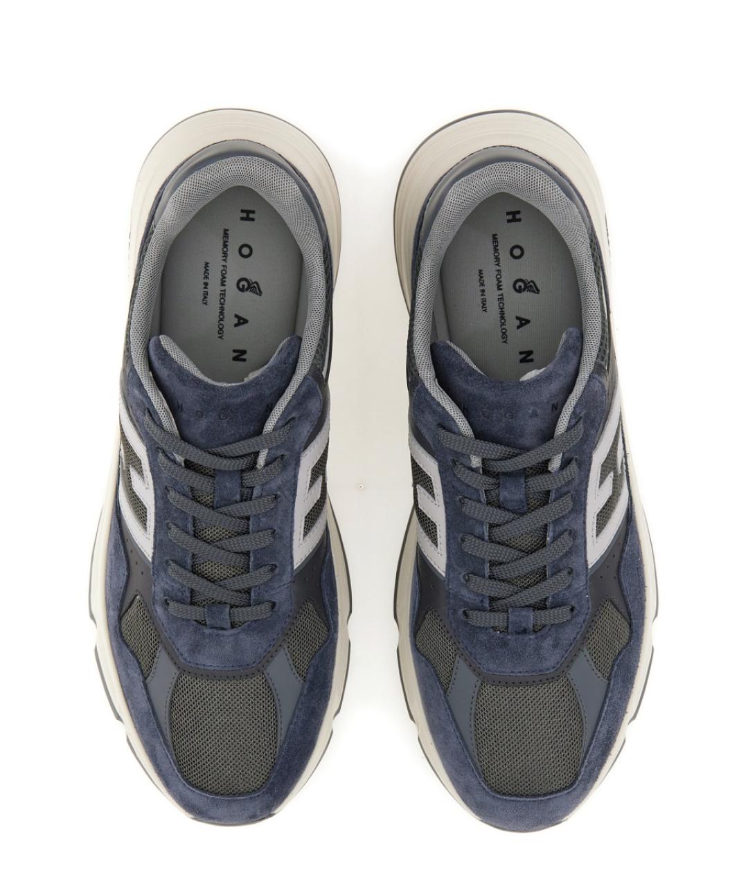 HOGAN Темно-синие кожаные низкие кроссовки / кеды, фото 2