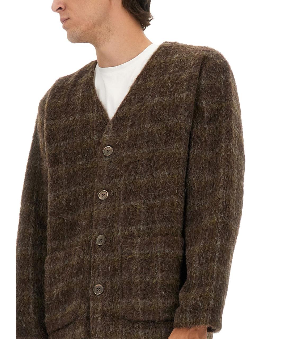 OUR LEGACY Коричневый шерстяной кардиган, фото 4