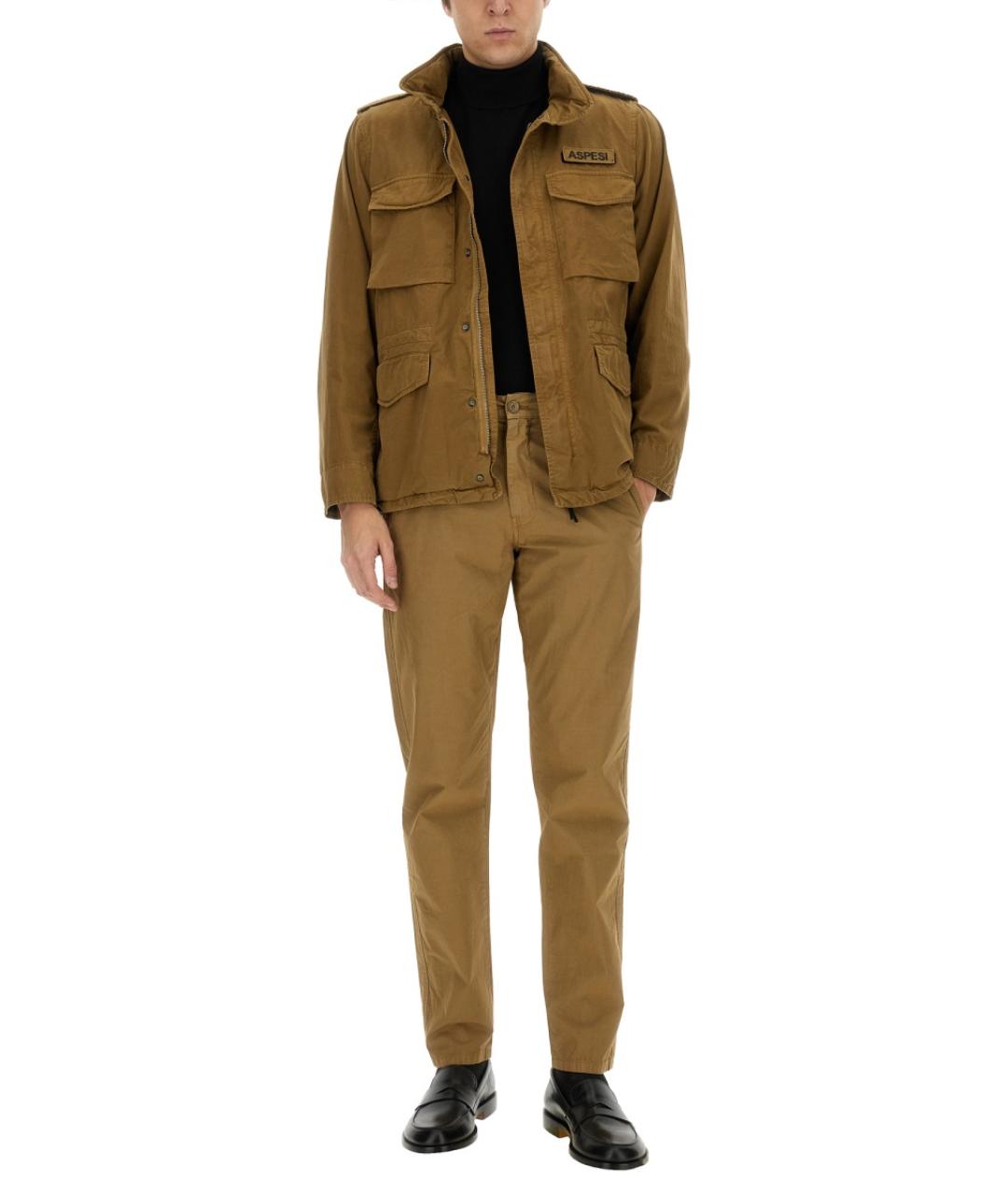 ASPESI Бежевые хлопковые повседневные брюки, фото 2