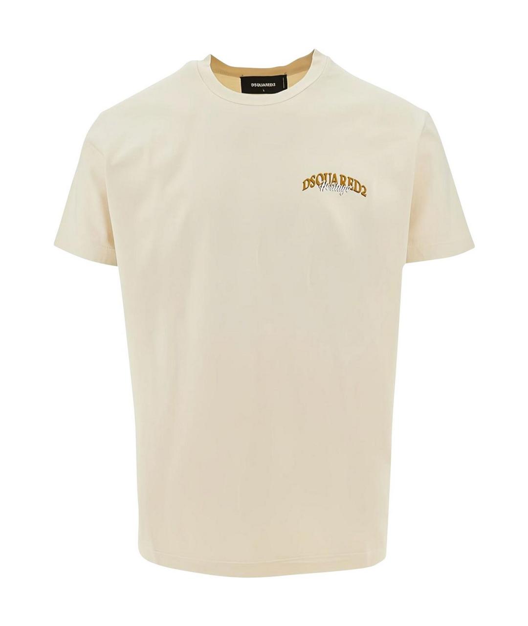 DSQUARED2 Бежевая хлопковая футболка, фото 1